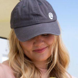 Relaxed Fit Grey Baseball Hat In Grey /Adjustable